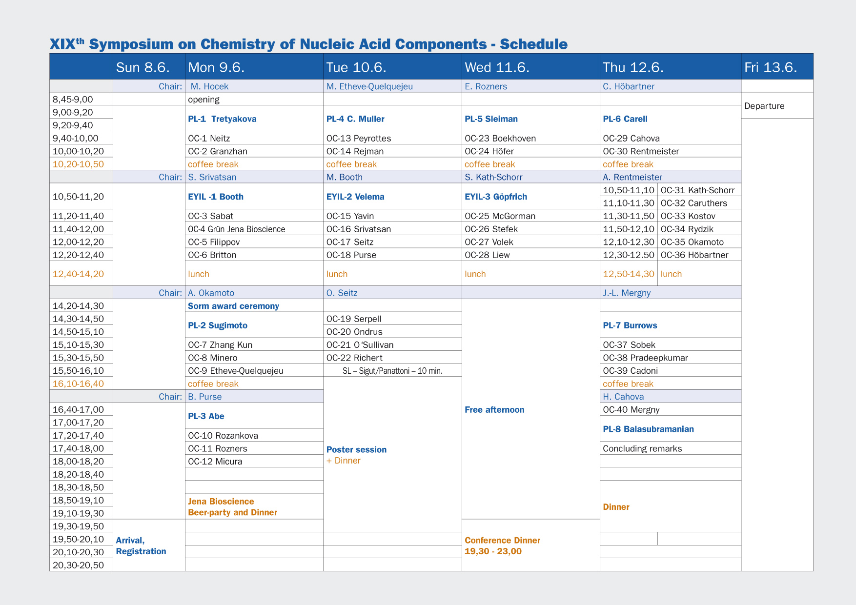 SCNAC 2025 schedule